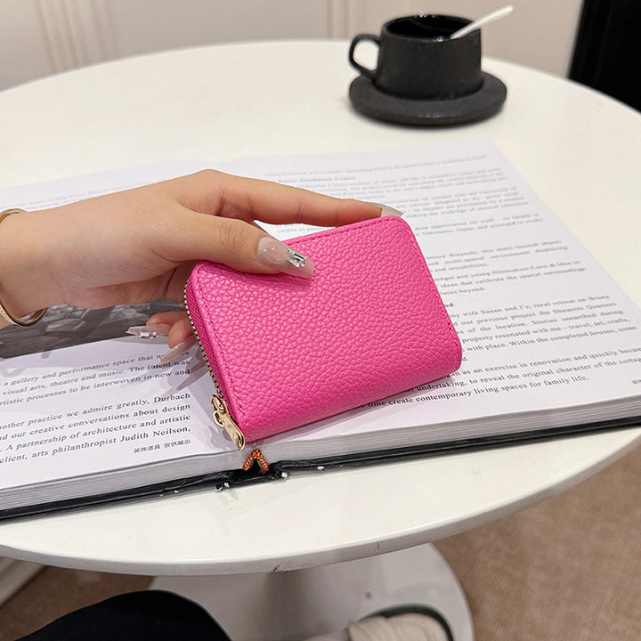 Compact Textured Zip Wallet