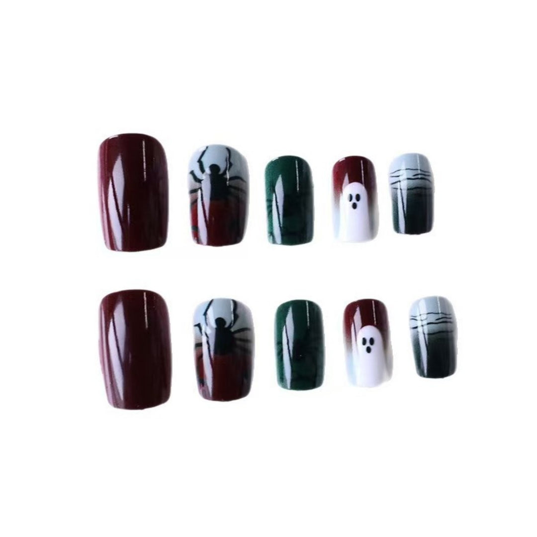 Creepy Art Nails with Spider and Ghost Designs Kalsten