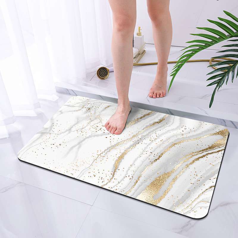 Luxurious Marble-Design Bath Mat