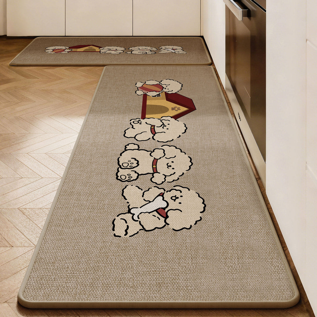 Cute Dog-Themed Anti-Fatigue Kitchen Mat