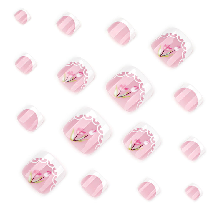 Artful toenail art in romantic floral design Kalsten