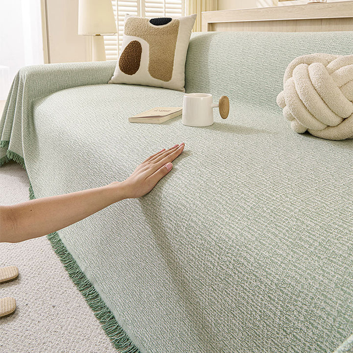 Fringed Textured Throw Blanket