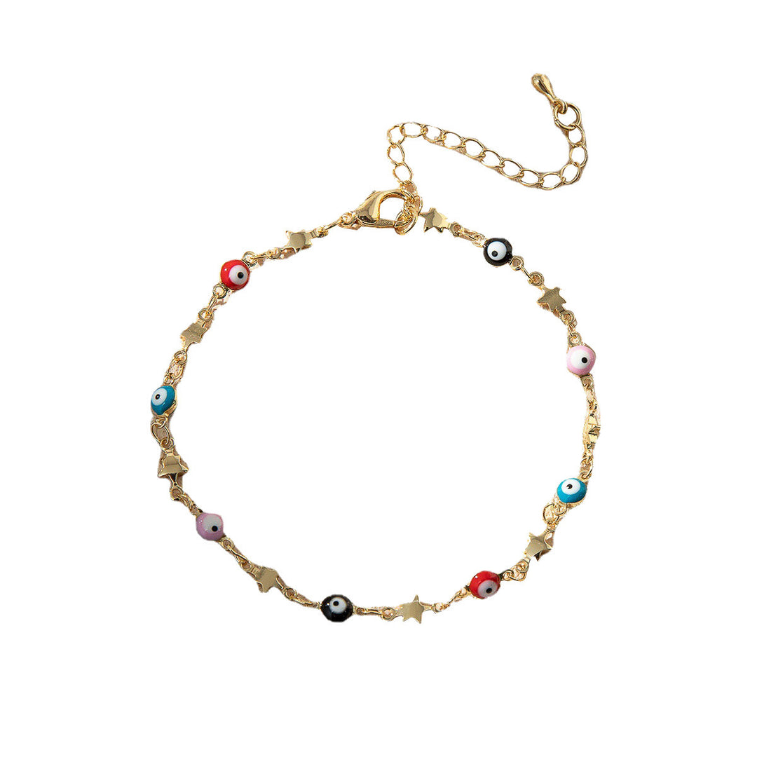Colorful Beaded Charm Anklet Kalsten