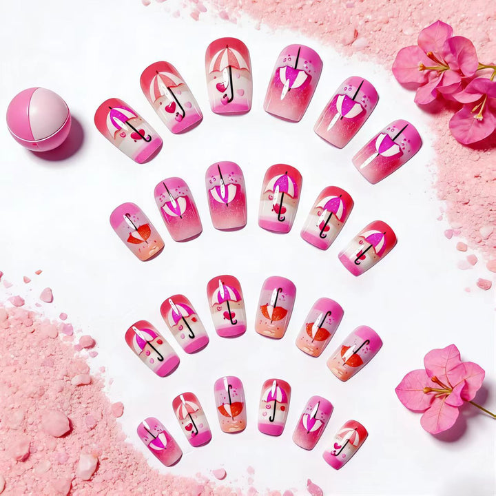 Art nails with Romantic Umbrella Design Kalsten