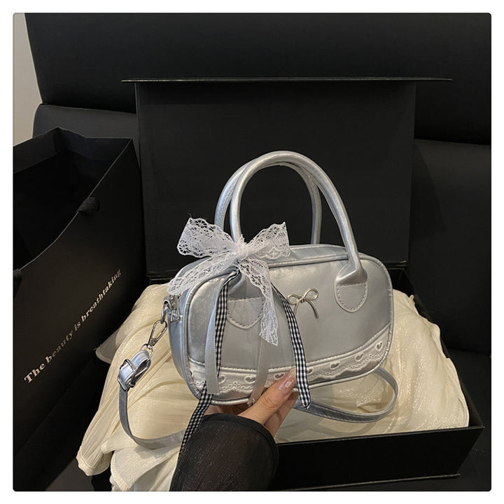 Elegant Lace-Trimmed Bow Handbag Kalsten