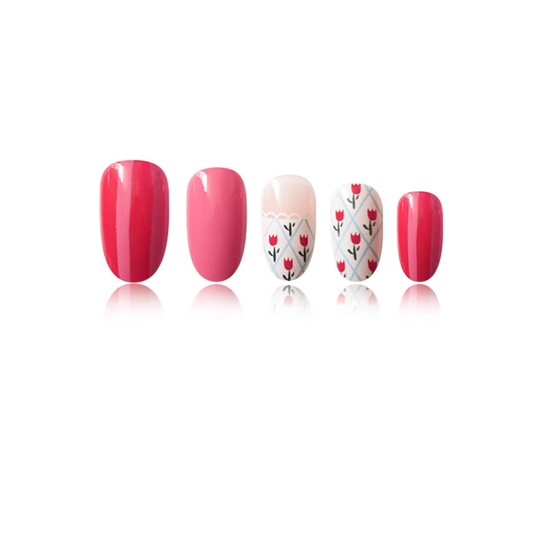 Artistic Floral Patterned Press-On Nail Art Set Kalsten