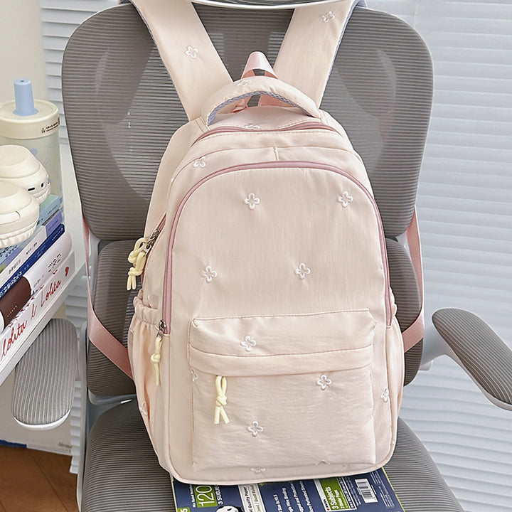 Embroidered Floral Patterned School Backpack Kalsten