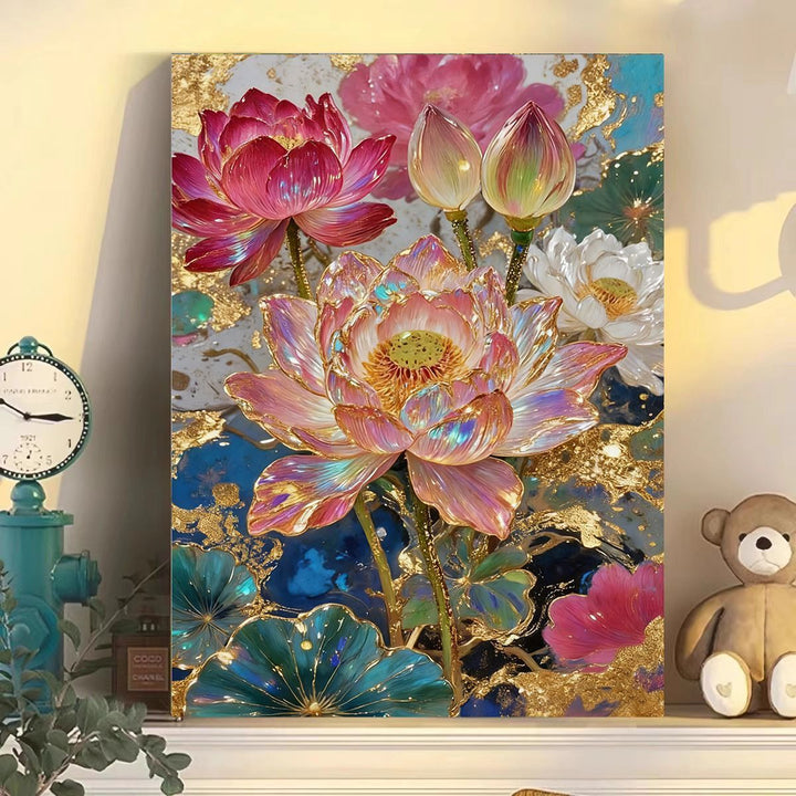 Luxurious Floral Abstract Canvas Wall Art Kalsten