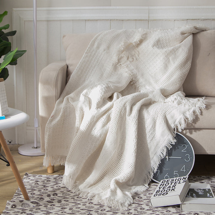 Textured Woven Cotton Blanket