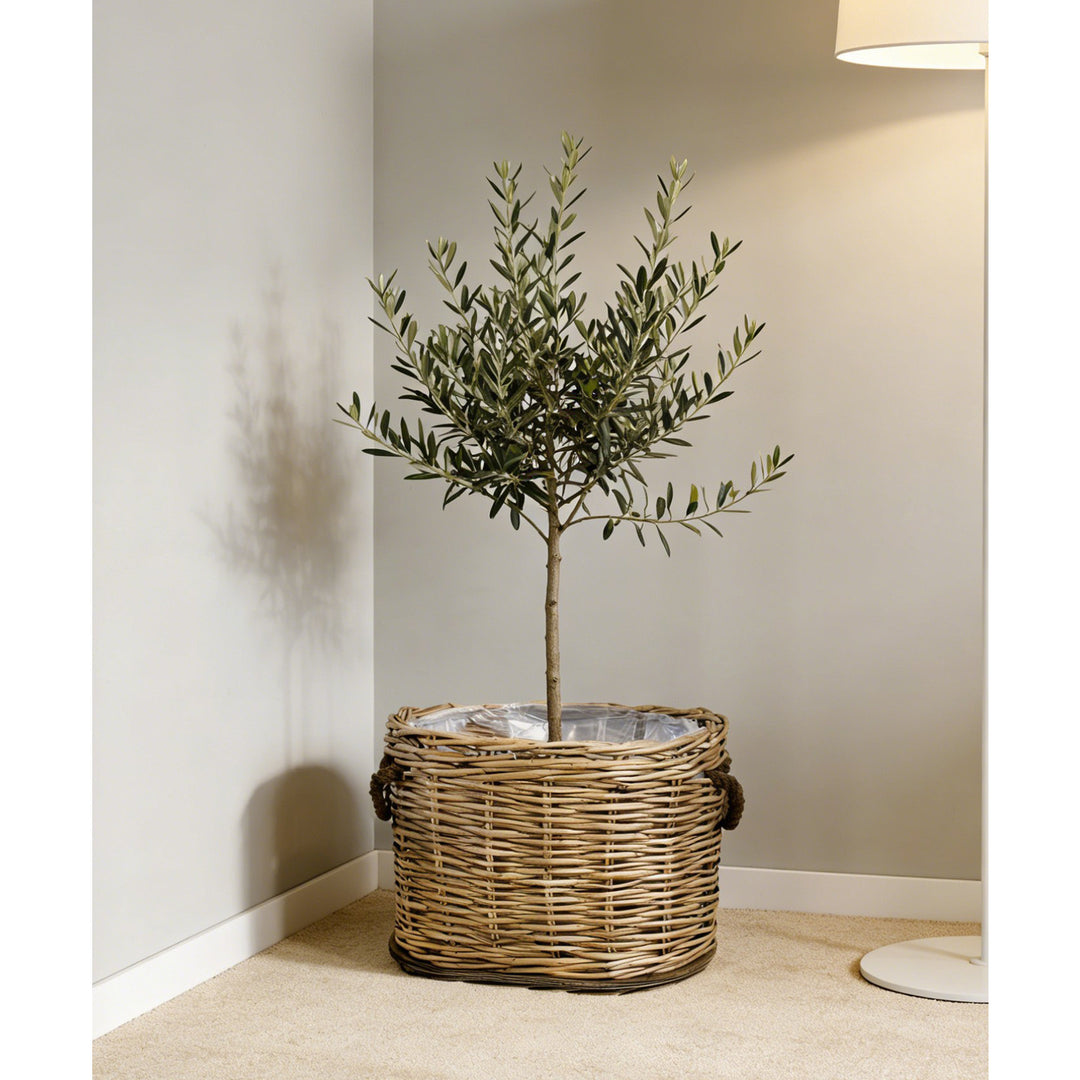 Rustic laundry basket with decorative handles Kalsten