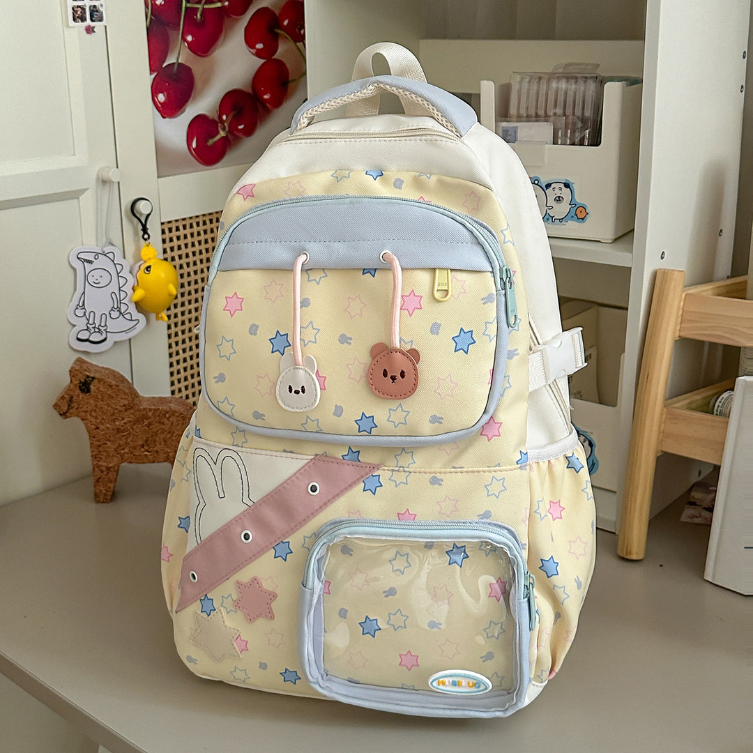 Playful Embroidered Star-Themed Backpack Kalsten