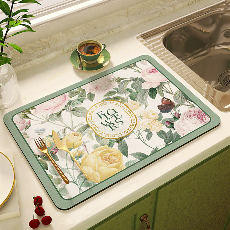 Floral Design Kitchen Mat Kalsten
