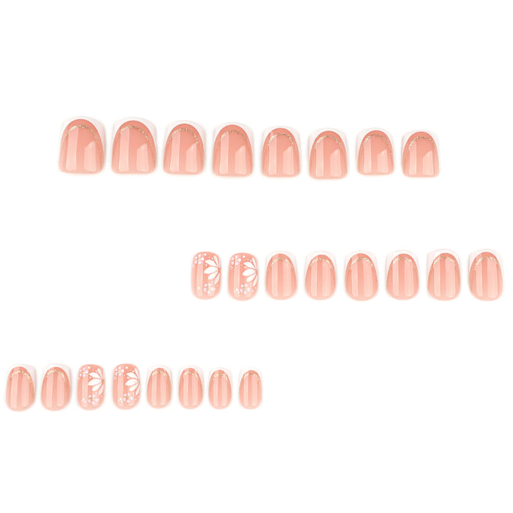 Artistic nail extensions with floral design and elegant accents Kalsten