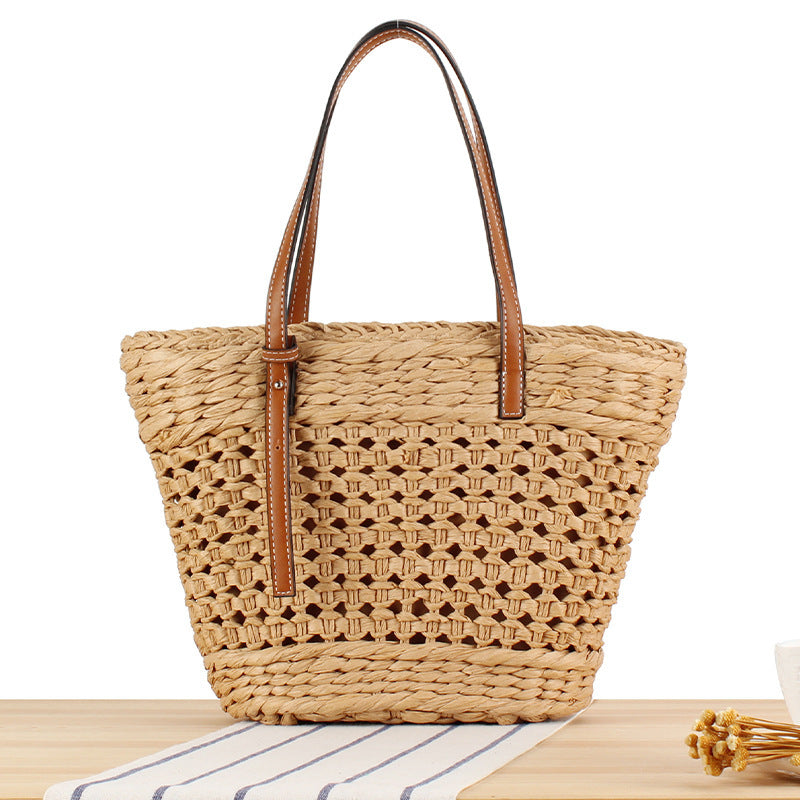 Braided Natural Material Handbag with Comfortable Carry Handle Kalsten