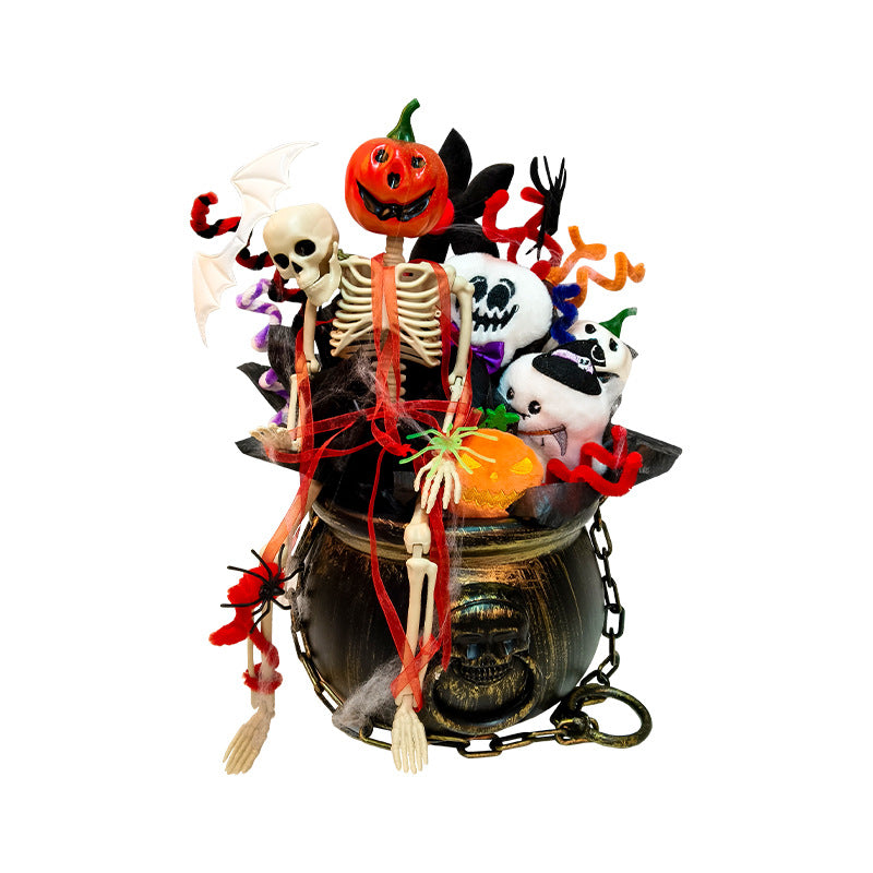 Halloween-Themed Decorative Cauldron Figure Kalsten