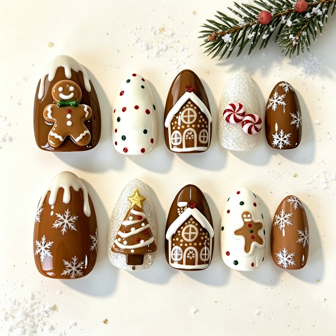 Seasonal Holiday-Themed Press-On Nail Set