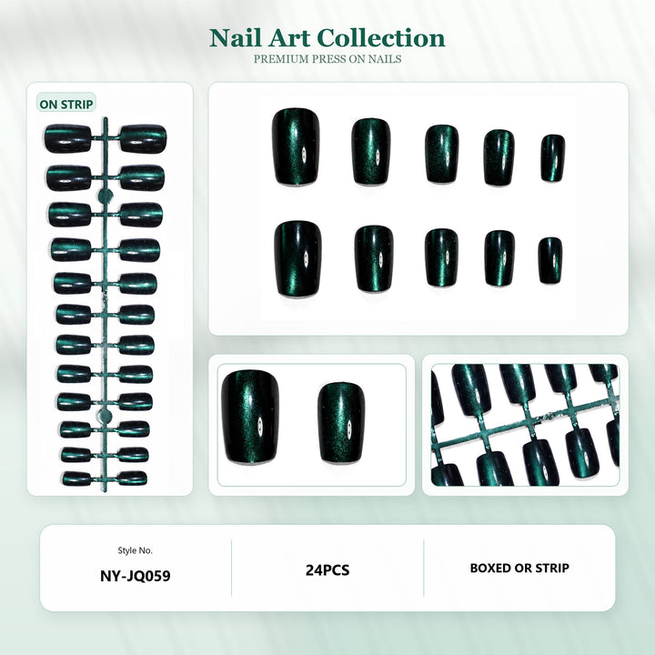 Premium Press-On Nails with Metallic Shine Kalsten