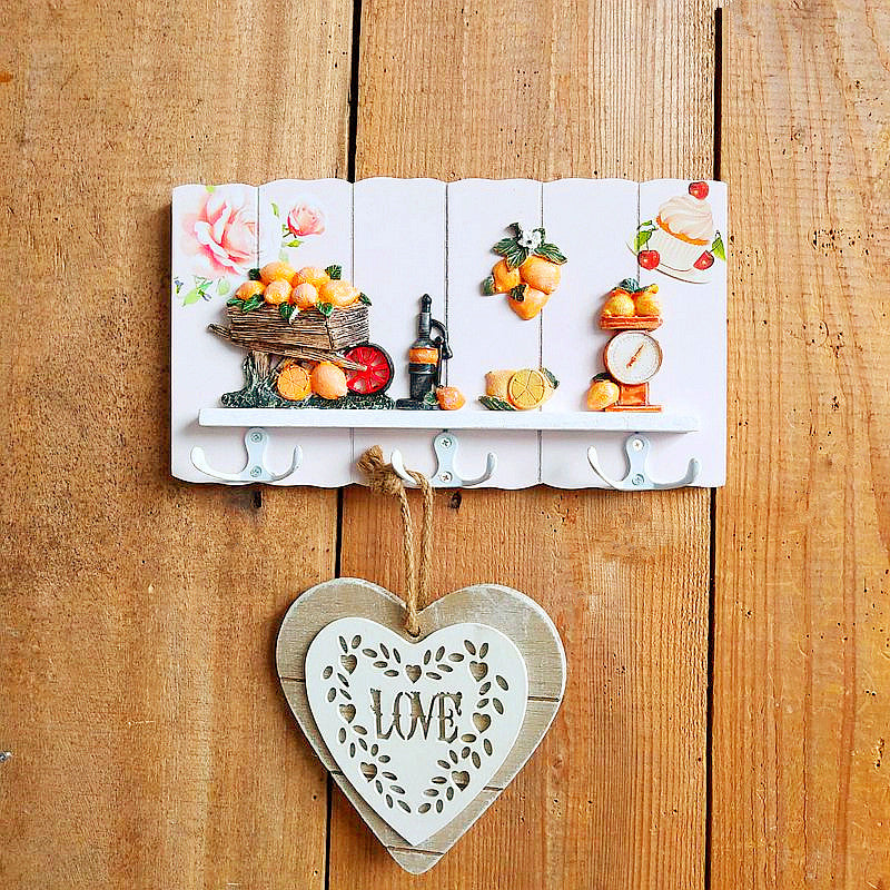 Decorative Wall Hook Rack with Flower Design