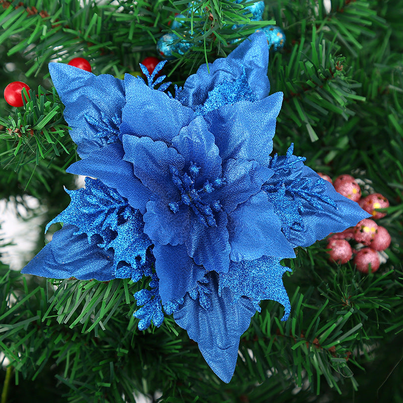 Decorative Glittering Poinsettia Flower Ornament Kalsten