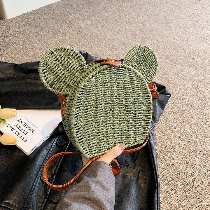 Ladies Round Basket with Rabbit Ear Design Kalsten