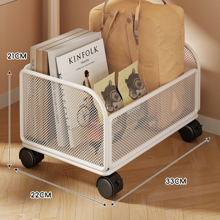Rolling Mesh Storage Basket with Locking Casters