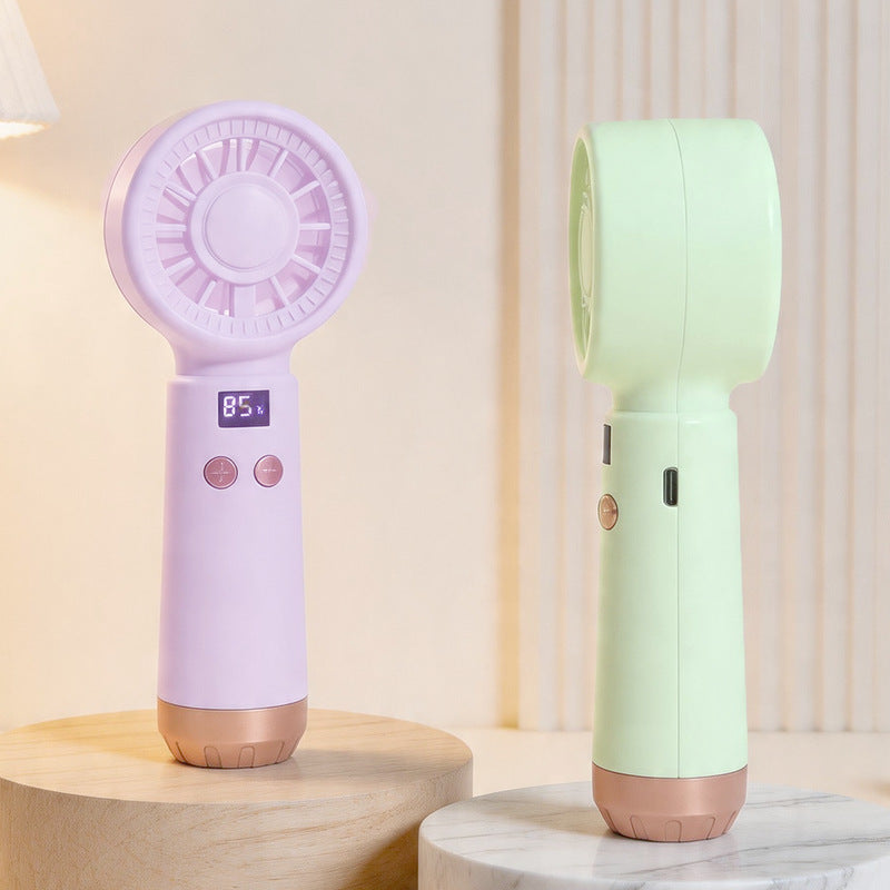 Women's Portable USB Hand Fan with Temperature Display Kalsten