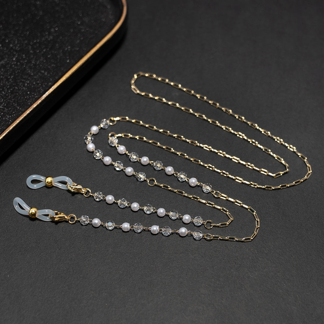 Crystal and Pearl Beaded Eyewear Chain Kalsten