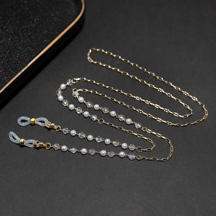 Crystal and Pearl Beaded Eyewear Chain Kalsten