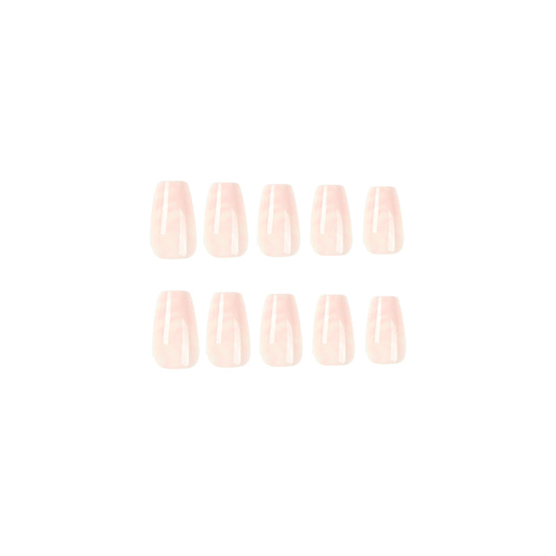 Elegant Nail Extensions with Marbled Accents Kalsten