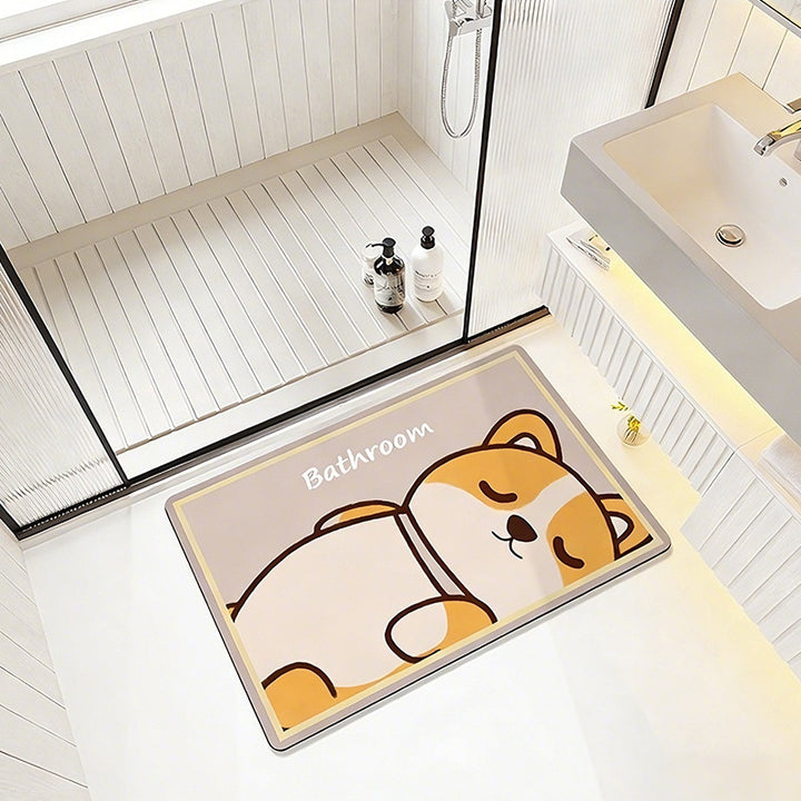 Cute Cartoon Bear-Themed Bath Mat Kalsten