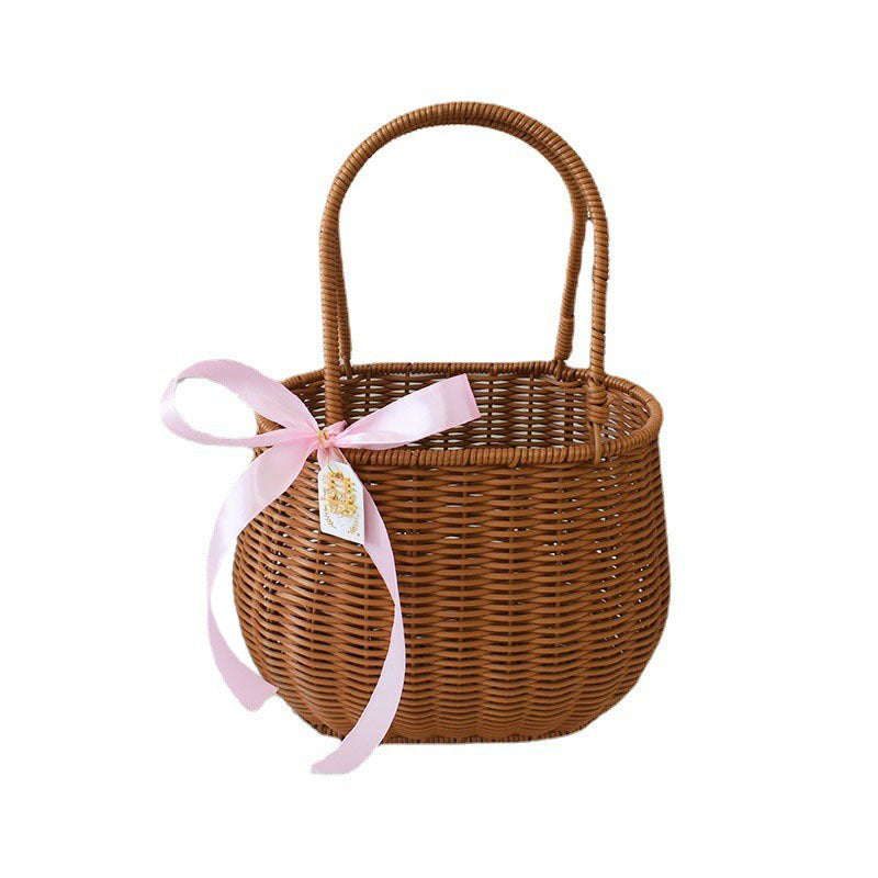 Chic Woven Handbag with Pearl Accent Kalsten