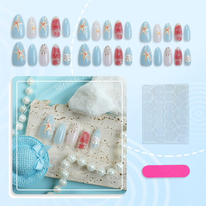 Artificial nails with maritime shell motifs Kalsten