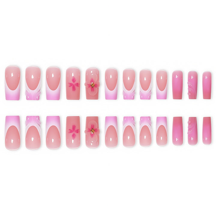 Floral Decorative Press-On Nails with 3D Accents Kalsten