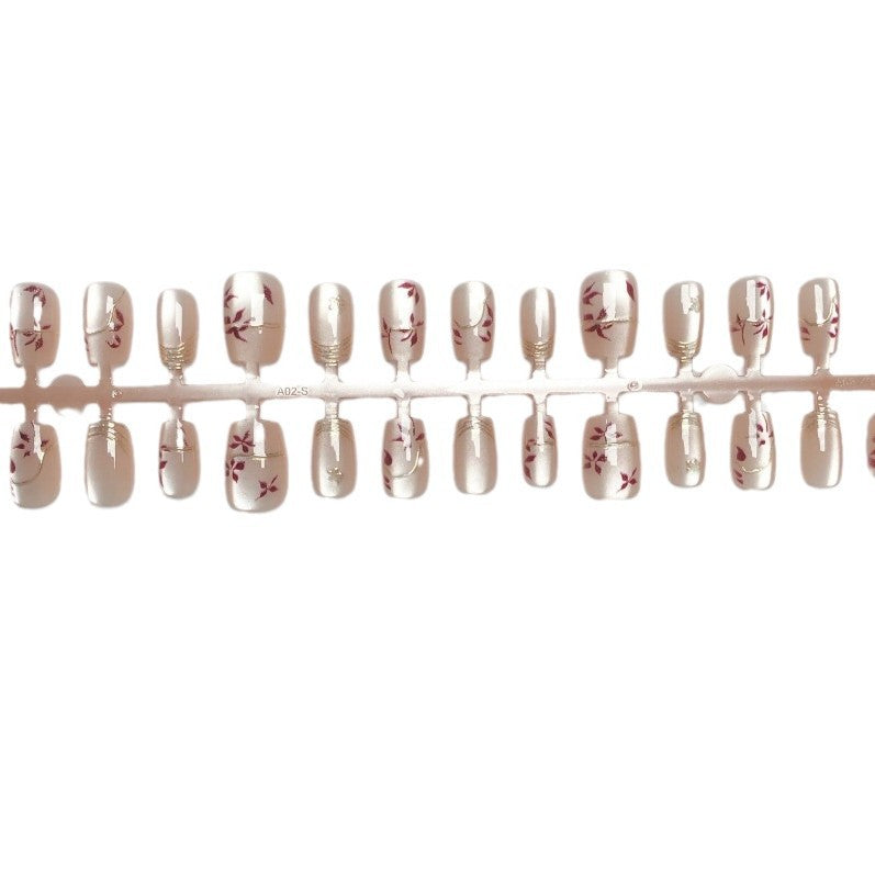 Artistic Floral Press-On Nails Set Kalsten