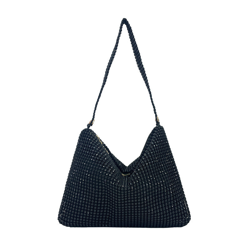 Sequined Rhinestone Shoulder Bag