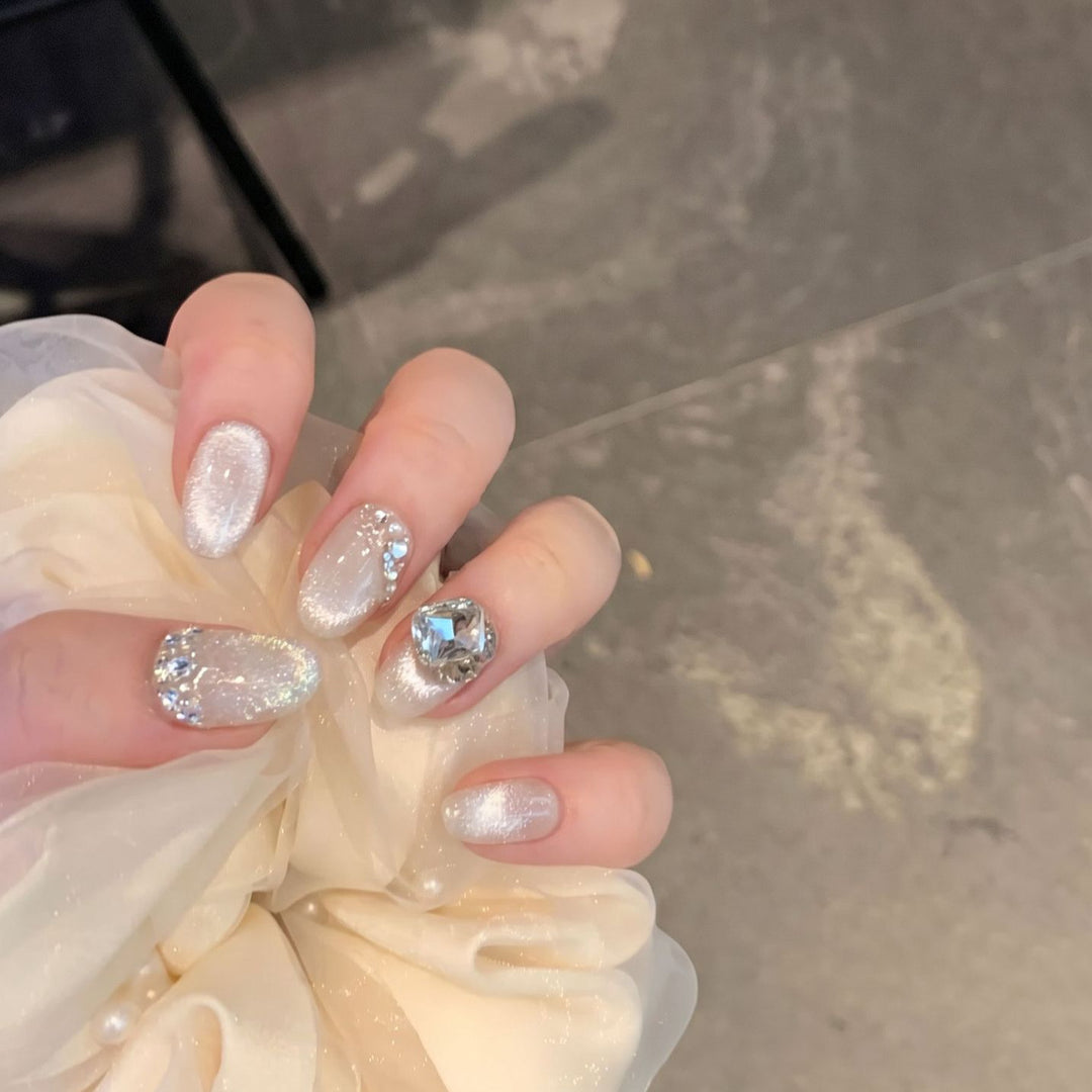 Luxury Gemstone Embellished Press-On Nail Art Kalsten