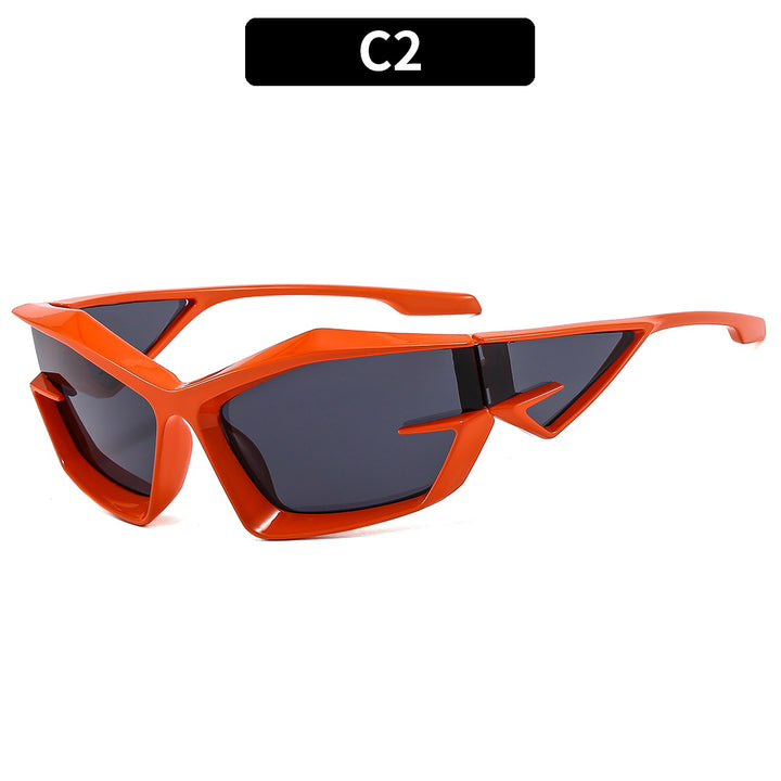Futuristic Geometric Shield Sunglasses  1787663880