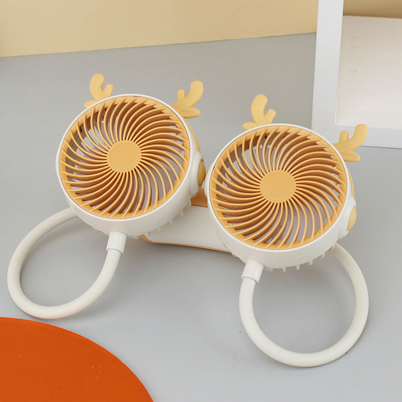 Ladies Portable Neck Fan with Flexible Mount and Dual Fan System Kalsten
