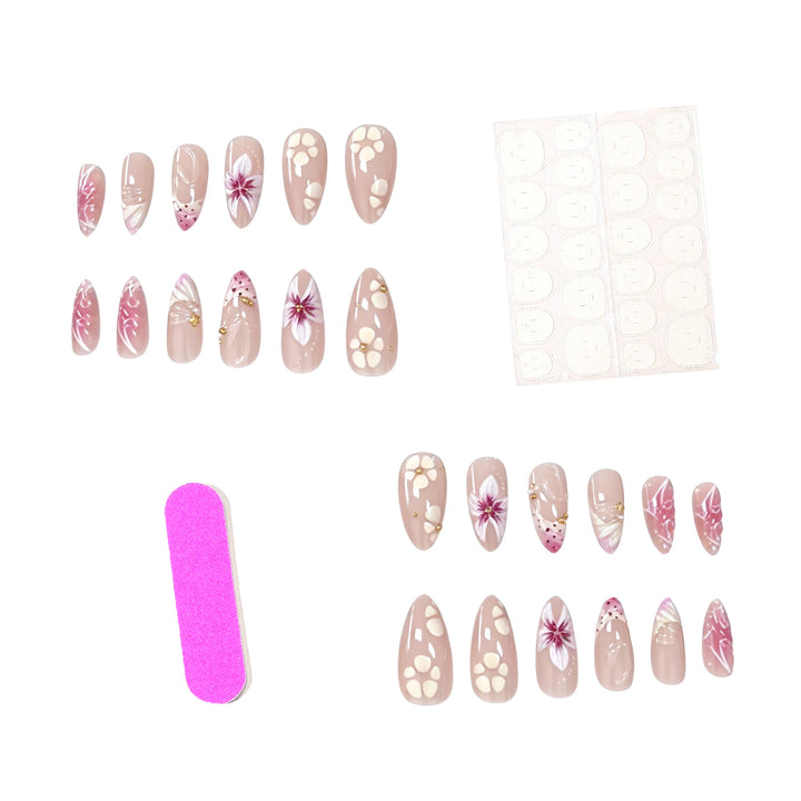 Floral and Metallic Nail Art Enhancements Kalsten
