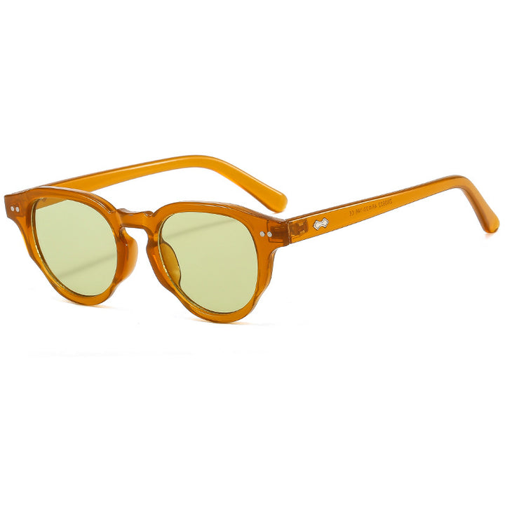 Women's fashionable sunglasses with oval frame and green glass Kalsten