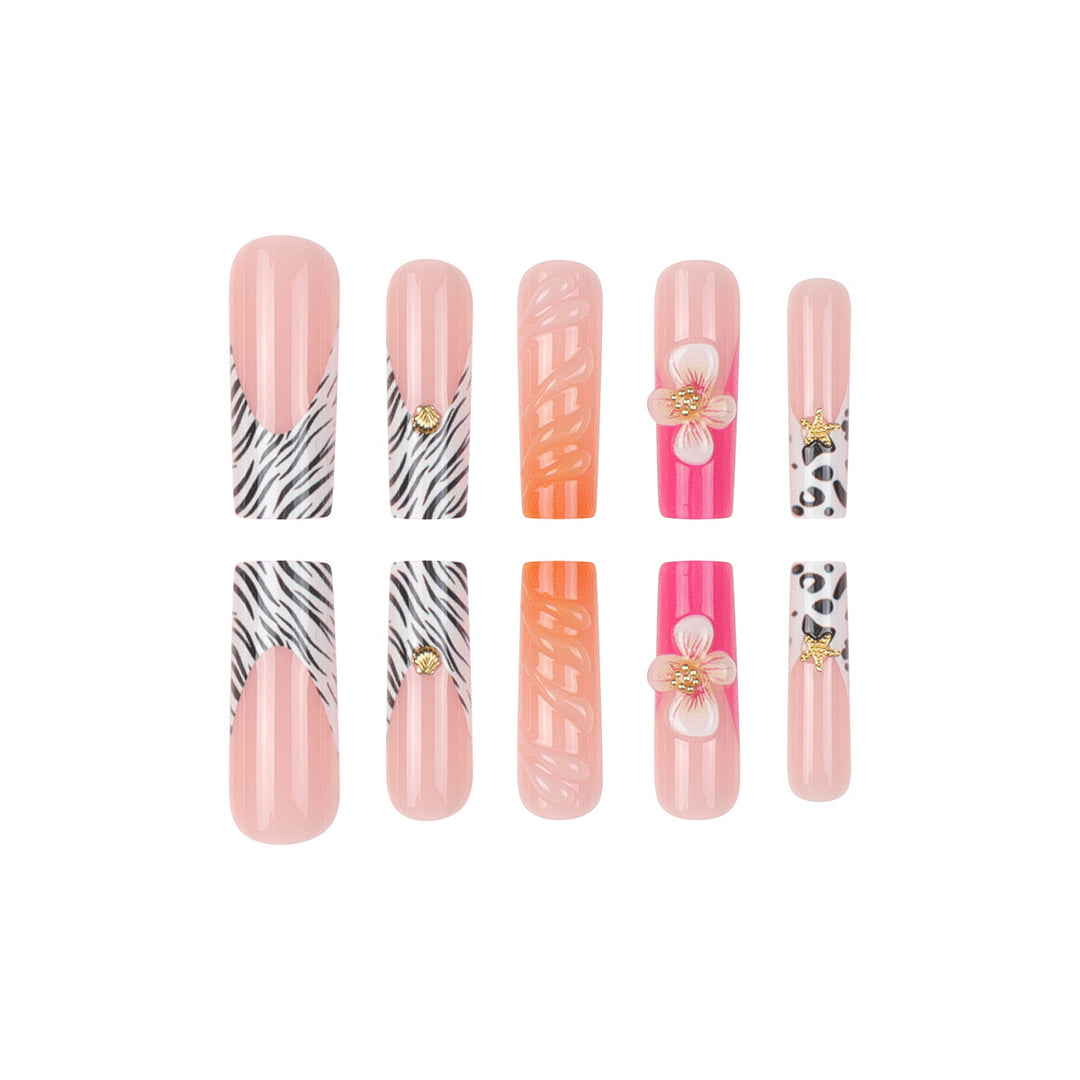 Floral Themed Press-On Nail Extensions Kalsten