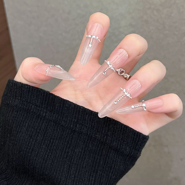 Elegant Rhinestone-Accented Press-On Nails Kalsten