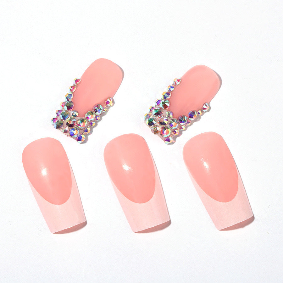 Stylish nail extensions with glitter design Kalsten
