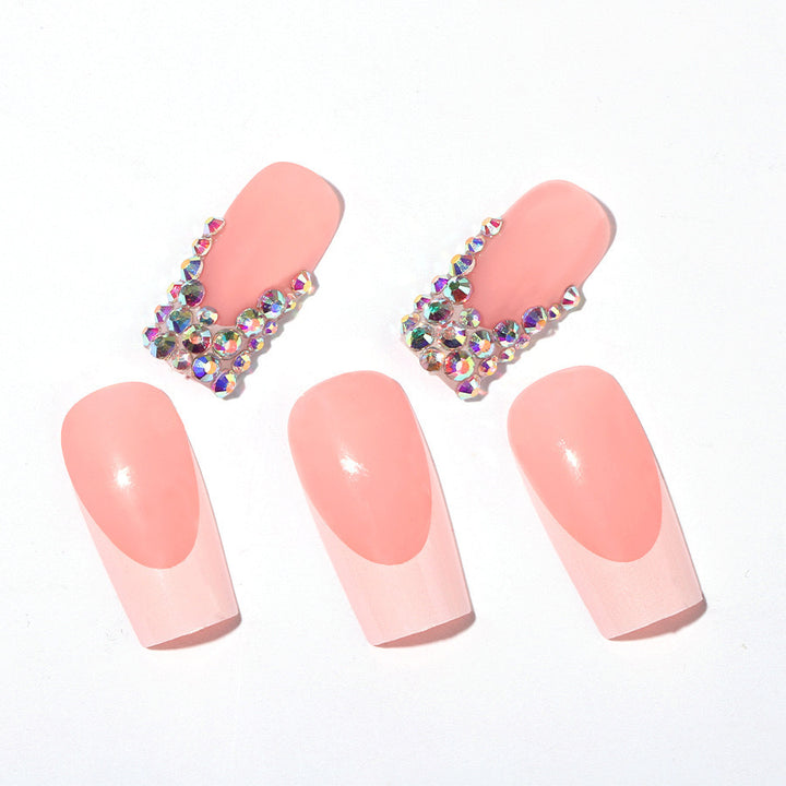 Stylish nail extensions with glitter design Kalsten