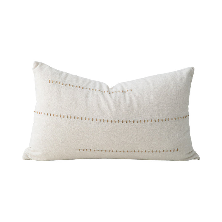 Decorative bouclé pillow with teddy fleece structure and decorative stitching Kalsten