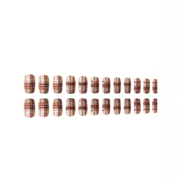 Stylish Plaid Press-On Nail Set Kalsten