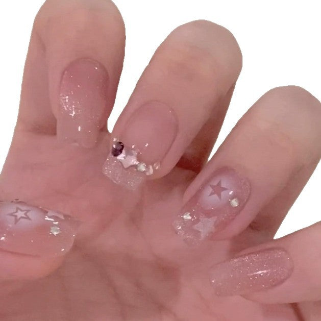 Elegant Artificial Nails with Sparkling Glitter Kalsten
