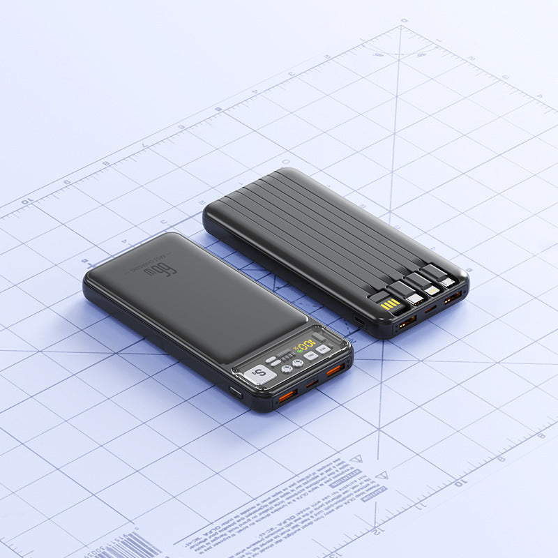 Power bank with integrated cable system and digital charging display Kalsten