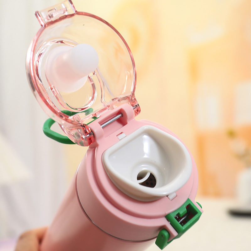 Insulated drinking bottle with innovative leak protection and practical carrying strap Kalsten