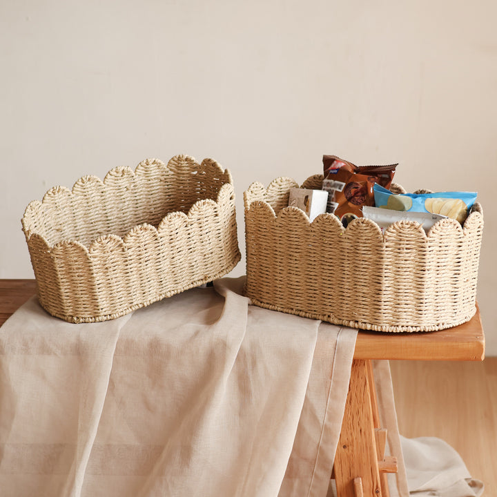Handcrafted basket with wavy edge Kalsten